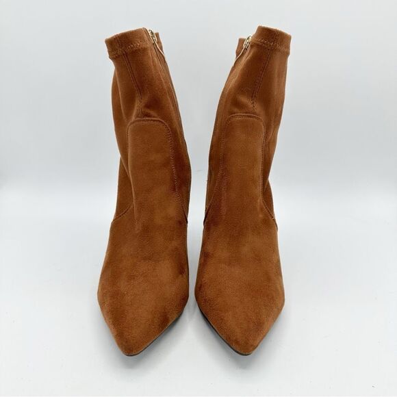 IDIFU Chestnut Brown Suede Side-zip Stiletto Ankle‎ Boot Sz 8 - Picture 5 of 12